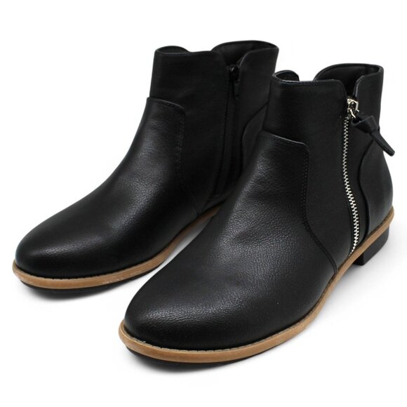 STYLE & COMPANY Womens Black Cushioned Zipper Accent Oaklynn Almond Toe Block He - Picture 4 of 8